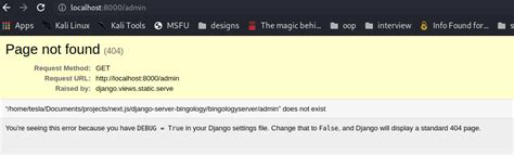 Cannot connect to localhost:8000/admin page, Django.